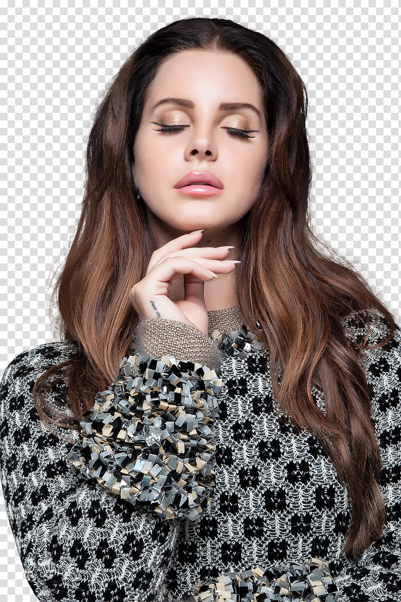 Lana Del Rey, female artist closing her eyes transparent background PNG clipart