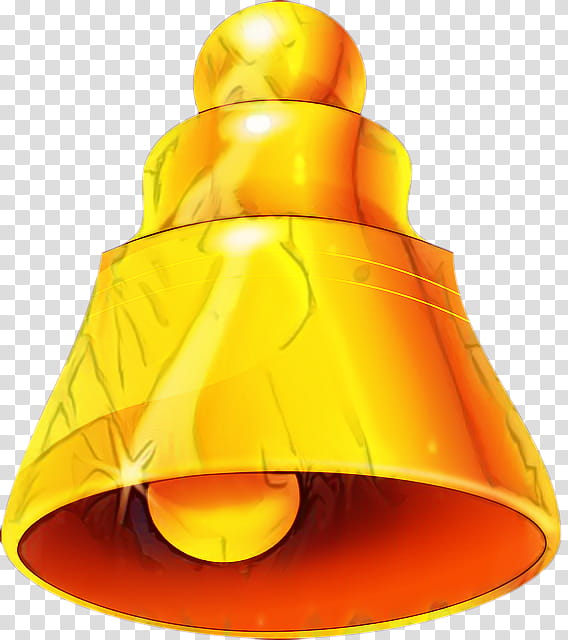School Bell, Church Bell, Standing Bell, Yellow, Orange, Cone transparent background PNG clipart