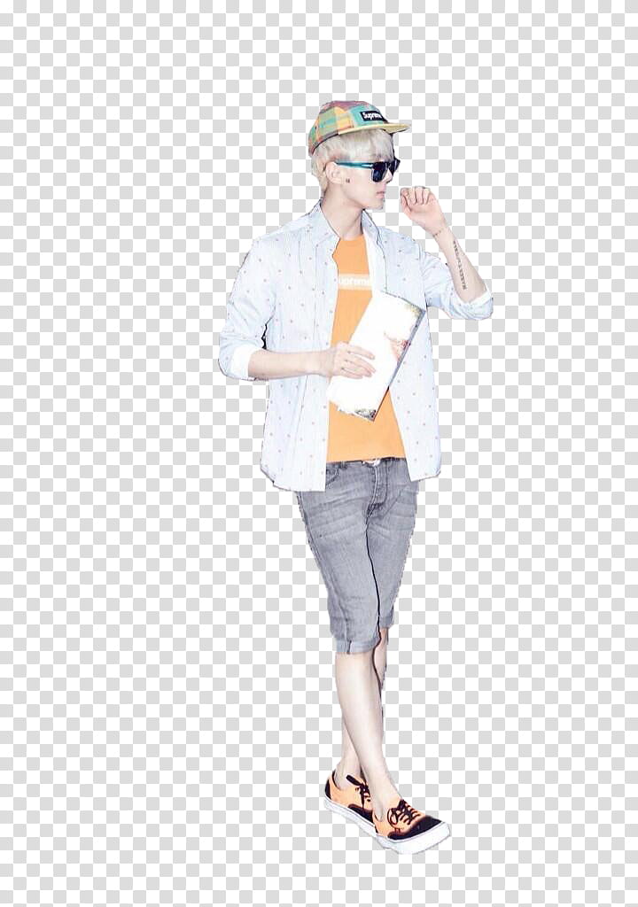 EXO Growl Ver, man standing and holding paper transparent background PNG clipart