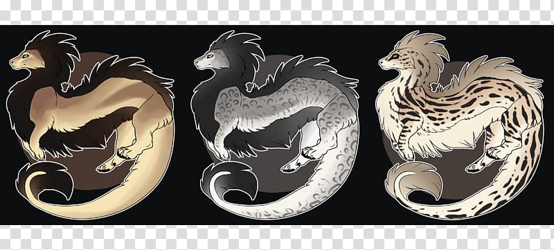 Cat Dragons   CLOSED  , white and black wolf print transparent background PNG clipart