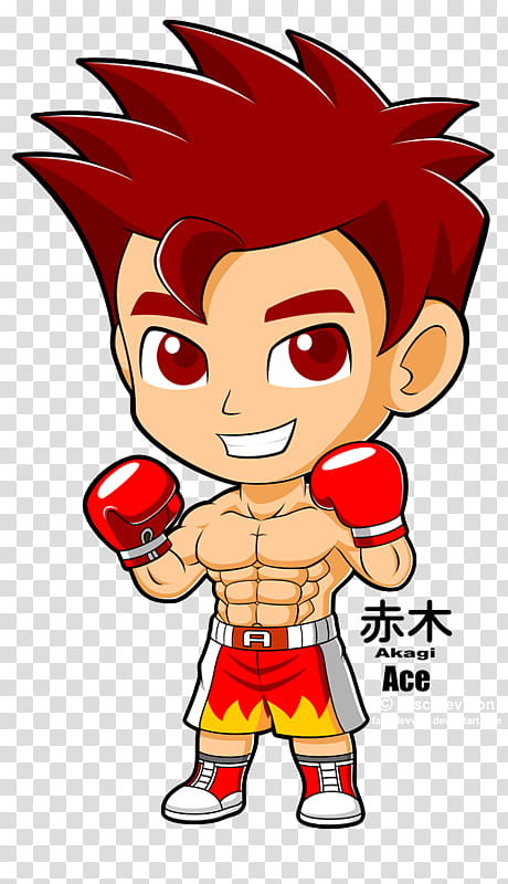 Muscular chibi boxer : Ace transparent background PNG clipart