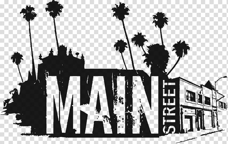 Summer Palm Tree, Main Street, Logo, Black White M, Santa Monica, Plant, Arecales, Blackandwhite transparent background PNG clipart