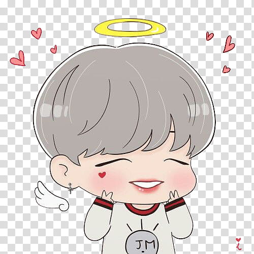 BTS CHIBI , angel caricature illustration transparent background PNG clipart