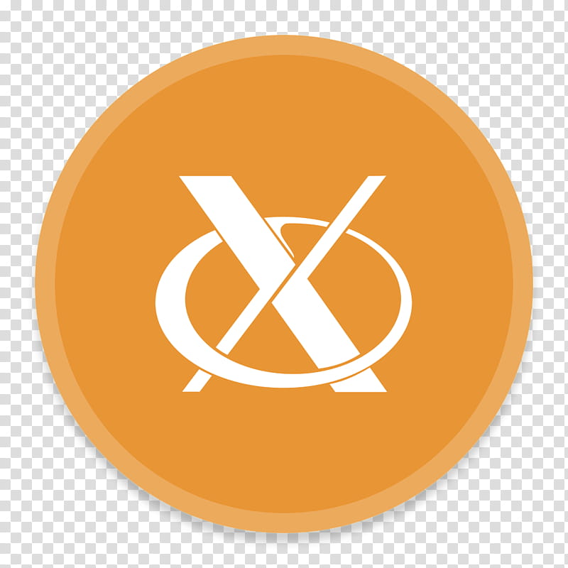 Button UI Request, round white and orange letter x logo transparent background PNG clipart