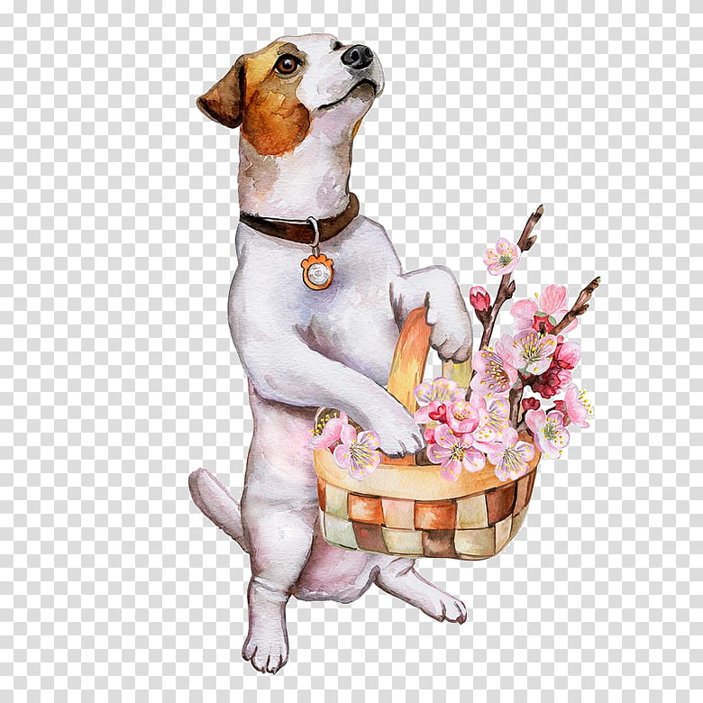 Flower Love, Jack Russell Terrier, Puppy, Dog Behavior, Painting, Drawing, Companion Dog, Puppy Love transparent background PNG clipart