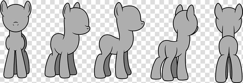 MLP template SVG rotation chart, five gray donkey illustration transparent background PNG clipart