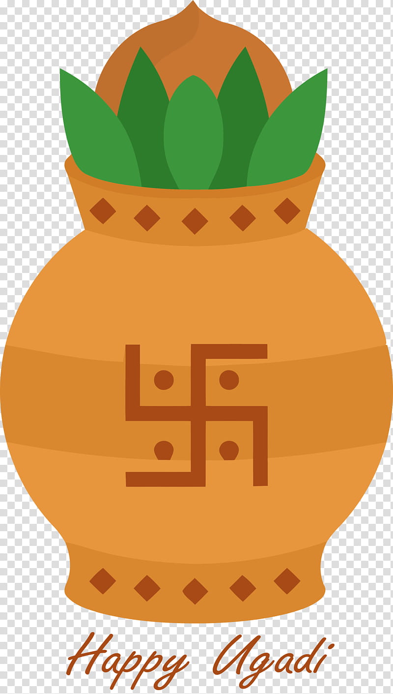 ugadi Yugadi Hindu New Year, Flowerpot, Plant, Cactus, Fruit, Vegetable, Pineapple transparent background PNG clipart