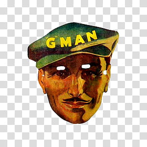 Mask s, man in green biker cap bust transparent background PNG clipart