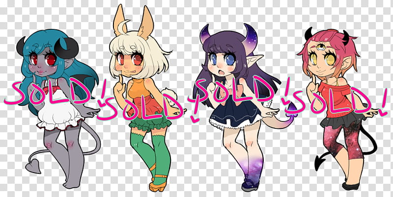 Collab Monster Girl Set w/ xAsurae CLOSED transparent background PNG clipart