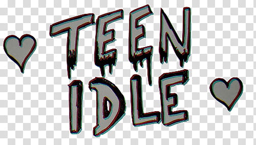 , Teen Idle text overlay transparent background PNG clipart