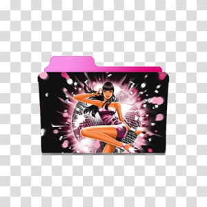 glamour art icons, 1, black haired animated character folder icon transparent background PNG clipart thumbnail