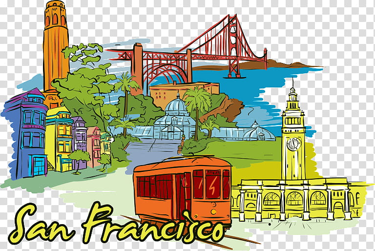 Travel Tourist, Fishermans Wharf, Poster, Tourist Attraction, San Francisco, California, Landmark, Residential Area transparent background PNG clipart