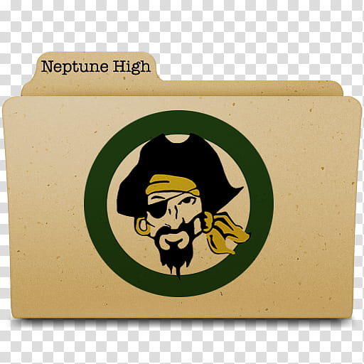 Veronica Mars Icon Set, VMNHSFolder, Neptune High pirate folder illustration transparent background PNG clipart