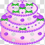 Pixel Art Cake , two-tier purple-icing cake illustration transparent background PNG clipart