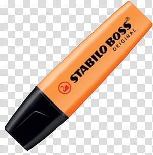 orange Stabilo Boss original highlighter pen transparent background PNG clipart