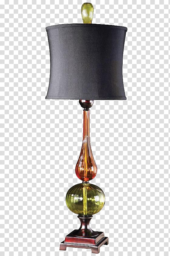 Modern design in, turned-off black and green table lamp transparent background PNG clipart