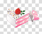 sliced of strawberry cake illustration transparent background PNG clipart