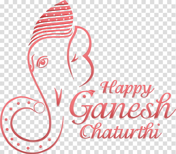 Ganesh Chaturthi Logo, Ganesha, Festival, Painting, 3D Computer Graphics, Text, Pink, Line transparent background PNG clipart