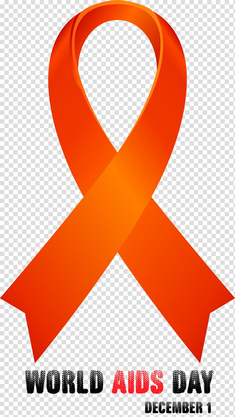 World Aids Day, Orange, Red, Line, Logo, Symbol, Ribbon transparent background PNG clipart
