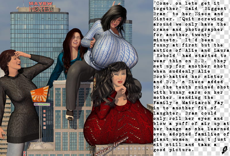 Family Ruined (gift For Biggest Bras), four women sitting on buildings illustration transparent background PNG clipart