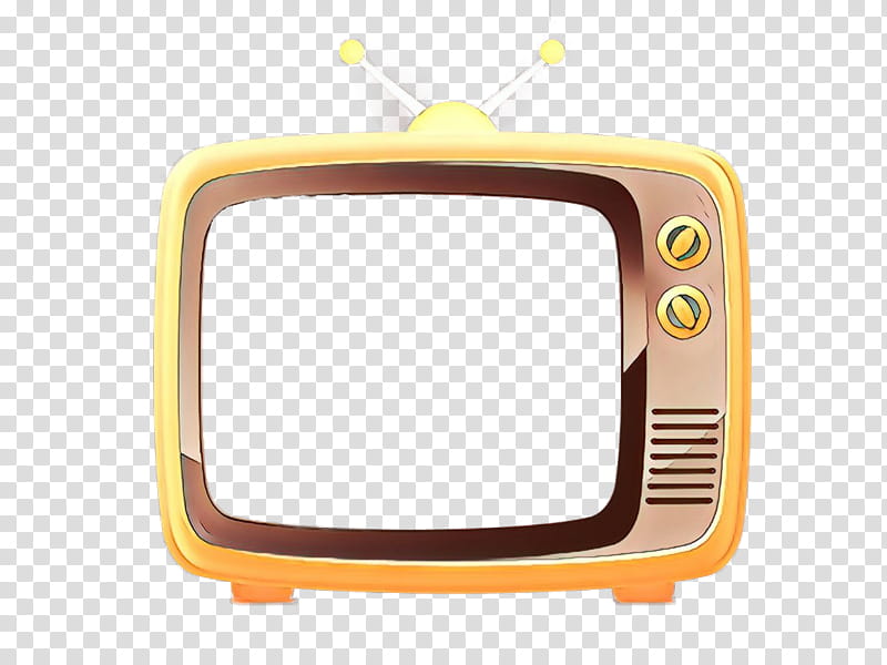 yellow television media television set screen, Cartoon transparent background PNG clipart