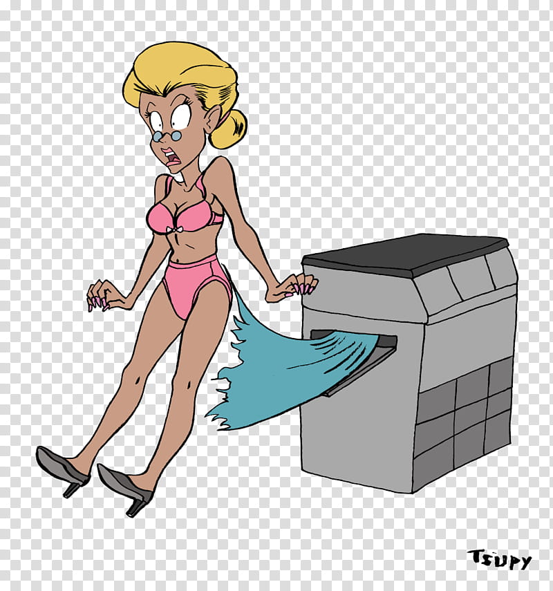 Mischievous Copy Machine, female cartoon character illustration transparent background PNG clipart