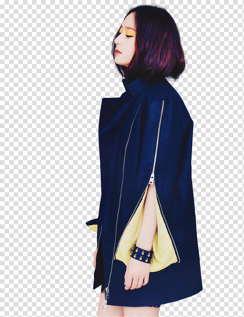 Render  Krystal Jung F x, woman wearing blue jacket transparent background PNG clipart