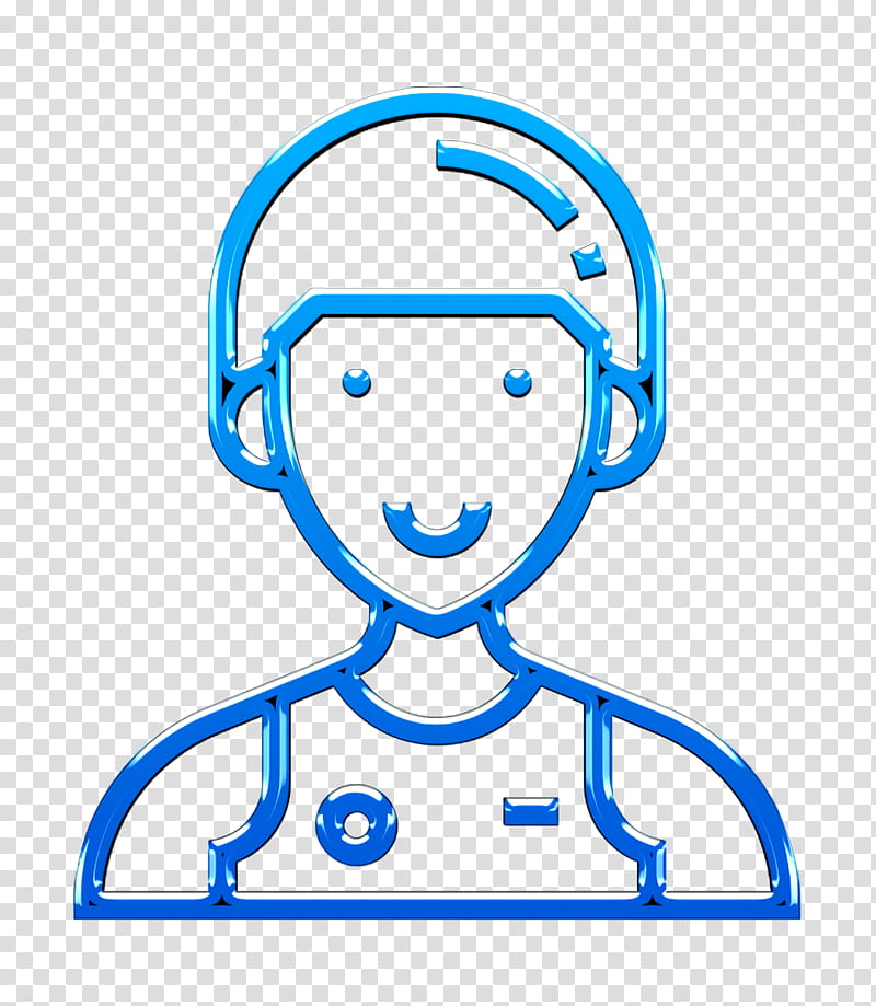 Careers Men icon Assistant icon Boy icon, Blue, Line Art, Head, Electric Blue transparent background PNG clipart