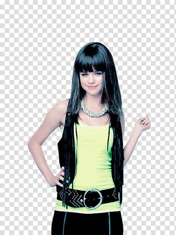 Selena Gomez, smiling Selena Gomez with right arm akimbo transparent background PNG clipart