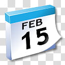 WinXP ICal, Feb  calendar icon transparent background PNG clipart