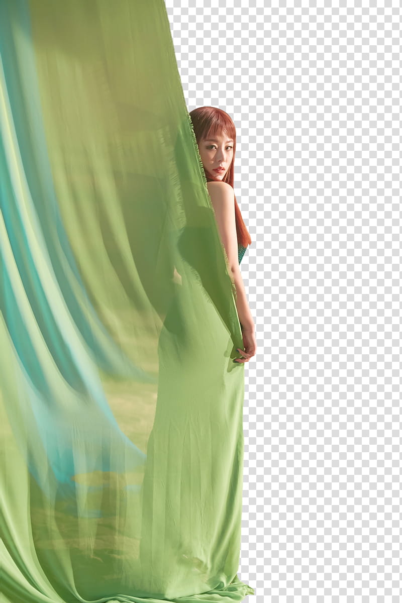 MAMAMOO RED MOON PT , woman wearing green dress transparent background PNG clipart