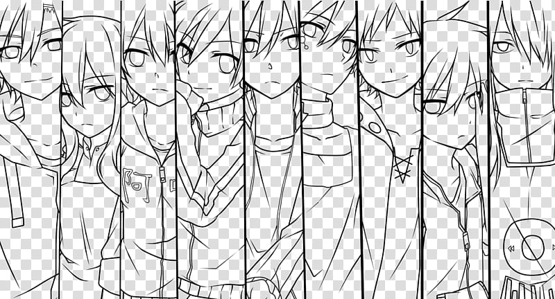 Lineart Mekakucity Actors, anime character outline transparent background PNG clipart