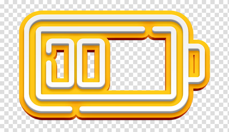 Battery level icon Climate Change icon Battery icon, Text, Yellow, Line, Rectangle, Logo transparent background PNG clipart