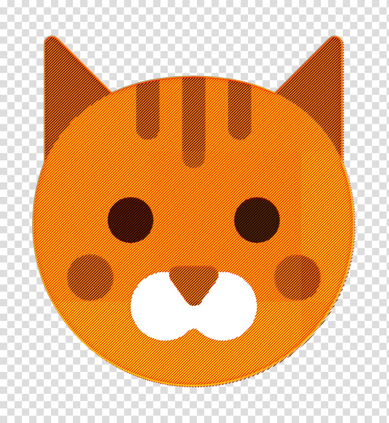 Animals icon Cat icon, Orange, Head, Snout, Cartoon, Whiskers transparent background PNG clipart