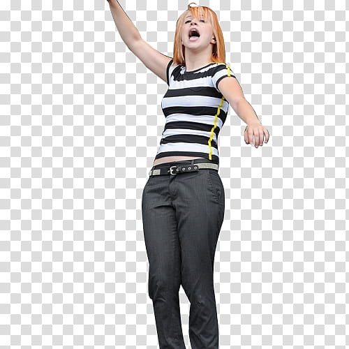 Paramore , woman standing while raising her hand transparent background PNG clipart