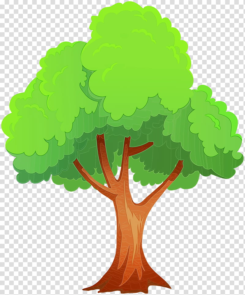 Oak Tree Silhouette, Watercolor, Paint, Wet Ink, Drawing, Green, Arbor Day, Leaf transparent background PNG clipart