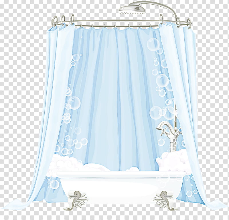 Shower, Curtain, White, Blue, Shower Curtain, Textile, Interior Design, Window Treatment transparent background PNG clipart