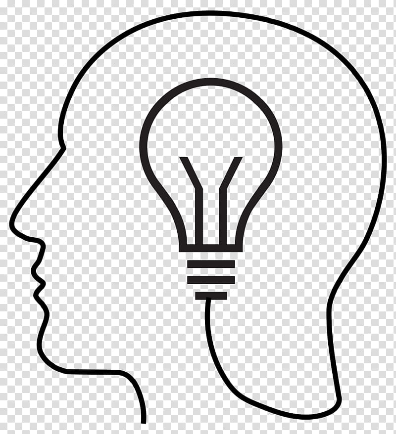 Light Bulb, Drawing, Silhouette, Invention, Incandescent Light Bulb, Brain, Line Art, Head transparent background PNG clipart