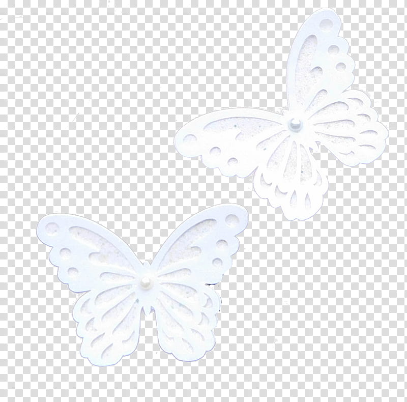 , two white butterfly decors transparent background PNG clipart