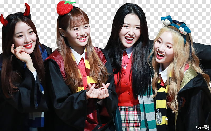 LOONA YYXY , four Momoland members transparent background PNG clipart