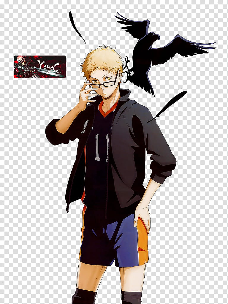 Haikyuu Render Kei Tsukishima , male character illustration transparent background PNG clipart