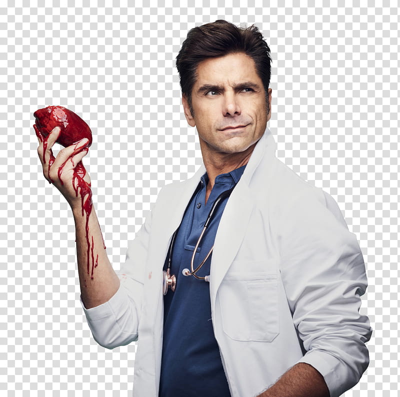 Scream Queens, man holding internal organ with blood transparent background PNG clipart