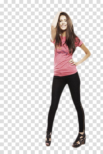 Star, woman in red shirt and black pants transparent background PNG clipart