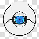 Aperture Laboratories Icon Set, Atlas, round black and blue symbol illustration transparent background PNG clipart