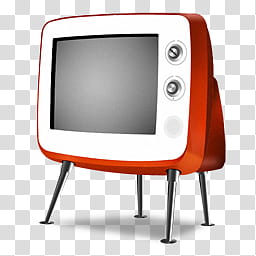 Fresh Retro TV Icon, red CRT TV transparent background PNG clipart