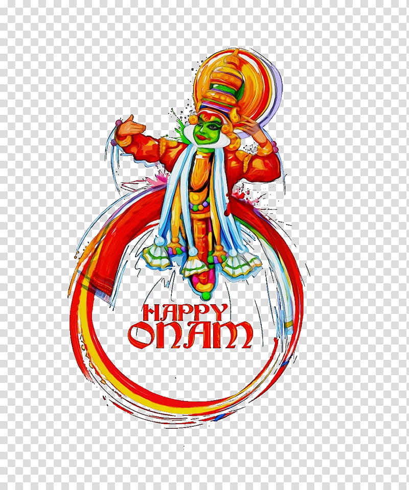 Onam India, Kerala, Festival, Kathakali, Dance, South India, Logo, Holiday Ornament transparent background PNG clipart