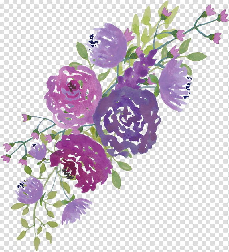 Bouquet Of Flowers Drawing, Floral Design, Watercolor Painting, Purple, Flower Bouquet, Violet, Wreath, Yellow transparent background PNG clipart