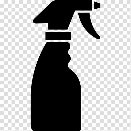 Spray Bottle Silhouette, Aerosol Spray, Cleaning, Tool, Dress, Blackandwhite transparent background PNG clipart