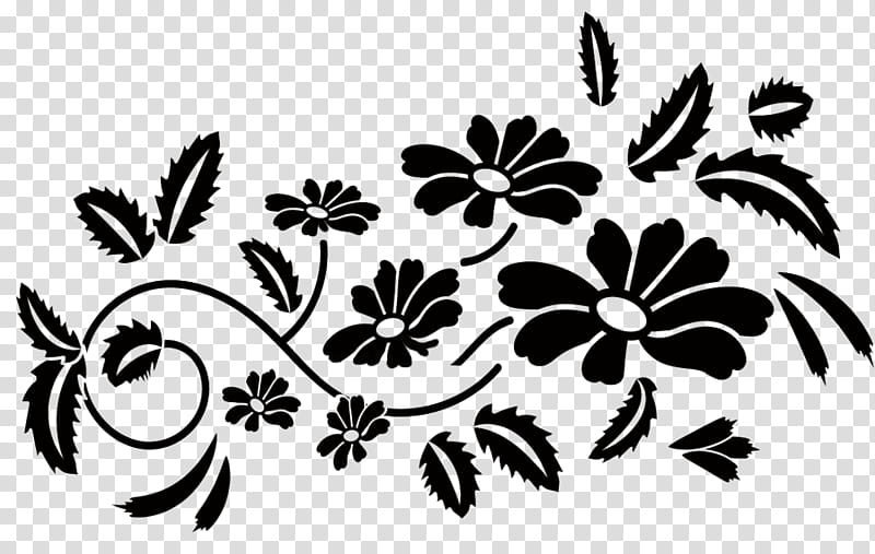 Decorative Brushes, black floral pattern transparent background PNG clipart