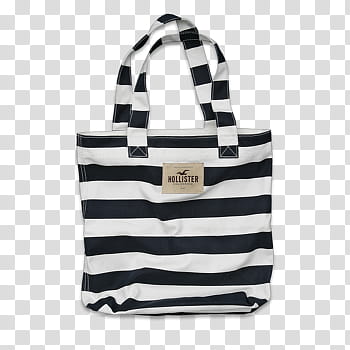 Girly, white and black Hollister tote bag transparent background PNG clipart